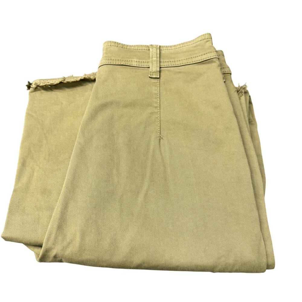 Marine Layer Pants Womens 6 (28x31) Bridget Resort Wide Leg Khaki Green Raw Hem
